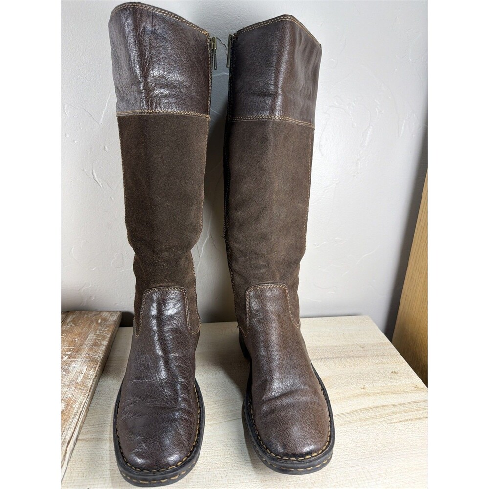 B.O.C. Born Concept Brown Leather Suede Knee Riding Boots Women’s Sz 6 BCB178